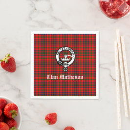 Clan Matheson Crest Badge en Tartan Servet