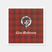Clan Matheson Crest Badge en Tartan Servet (Voorkant)