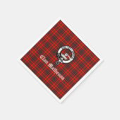 Clan Matheson Crest Badge en Tartan Servet (Hoek)