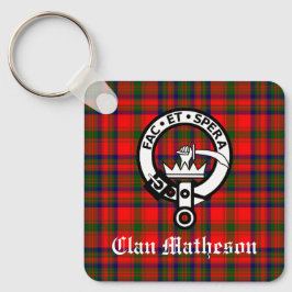 Clan Matheson Crest Badge en Tartan Sleutelhanger