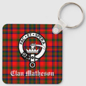 Clan Matheson Crest Badge en Tartan Sleutelhanger (Achterkant)