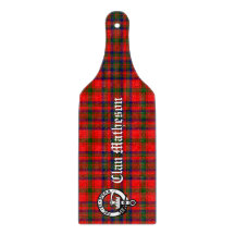 Clan Matheson Crest Badge en Tartan