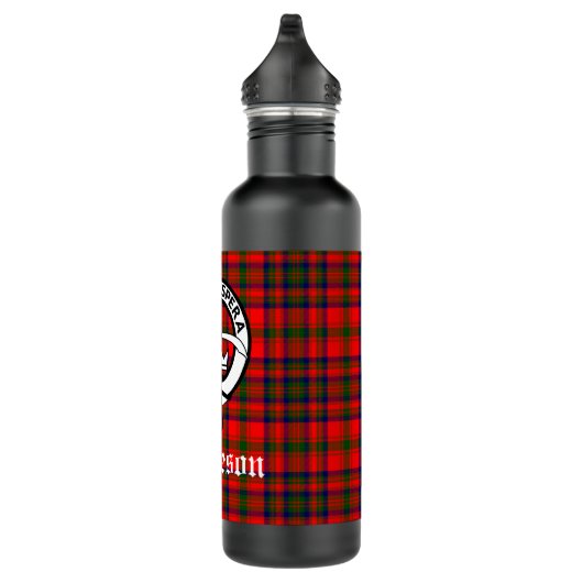Clan Matheson Crest Badge en Tartan Waterfles (Rechts)