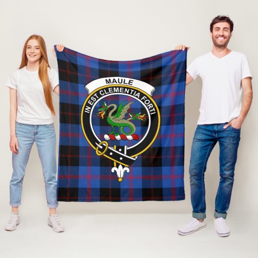 Clan Maule Modem Schotse Ruit Plaid Fleece Deken (In situ)