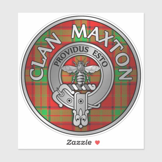 Clan Maxton Crest & Tartan Sticker (Vel)