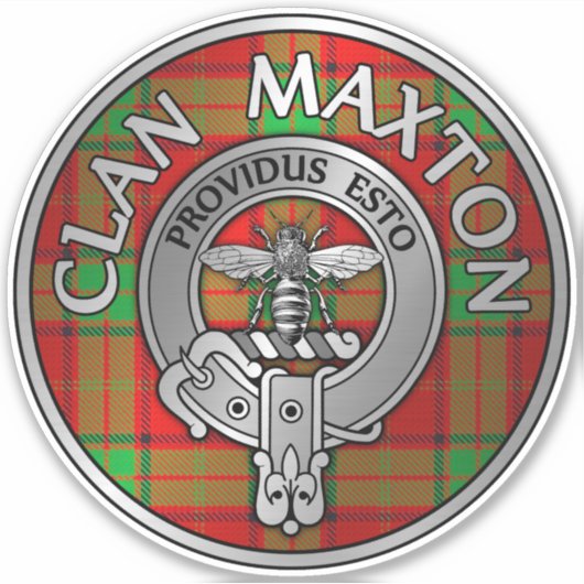 Clan Maxton Crest & Tartan Sticker (Voorkant)