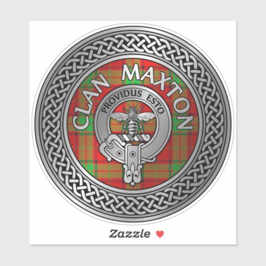Clan Maxton Crest & Tartan Sticker (Vel)