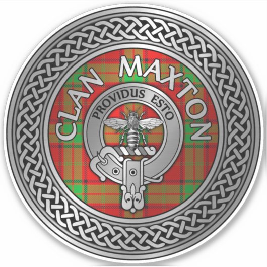 Clan Maxton Crest & Tartan Sticker (Voorkant)