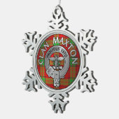 Clan Maxton Crest & Tartan Tin Sneeuwvlok Ornament (Rechts)