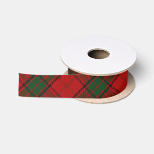 Clan Maxwell Classic Red Green Tartan Satijnen Lint