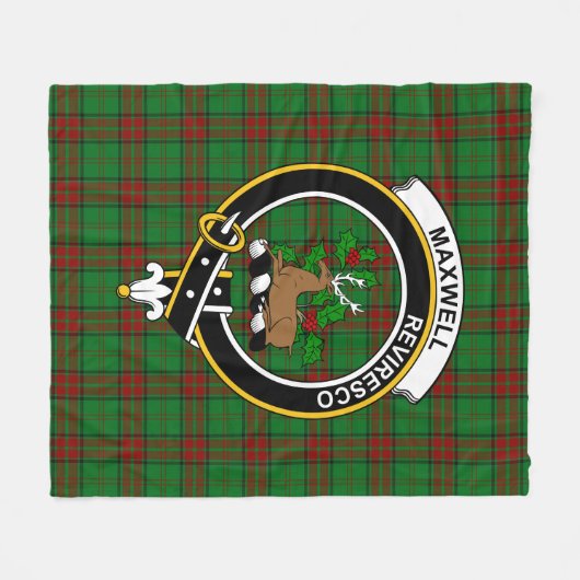 Clan Maxwell Hunting Tartan Pset Fleece Deken (Voorkant (Horizontaal))