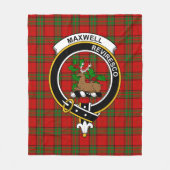 Clan Maxwell Red Tartan Plaid Fleece Deken (Voorkant)