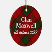 Clan Maxwell Scottish Tartan Keramisch Ornament (Rechts)