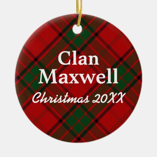 Clan Maxwell Scottish Tartan Keramisch Ornament (Voorkant)