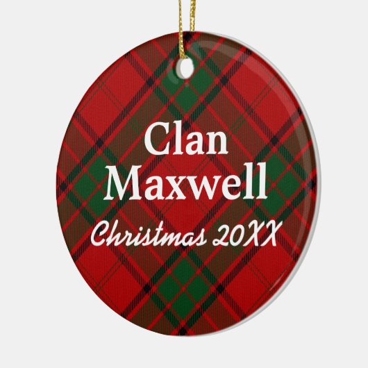 Clan Maxwell Scottish Tartan Keramisch Ornament (Links)