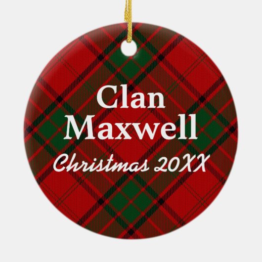 Clan Maxwell Scottish Tartan Keramisch Ornament (Achterkant)