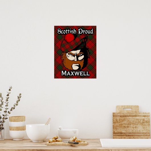 Clan Maxwell Scottish Tartan Poster (Keuken)