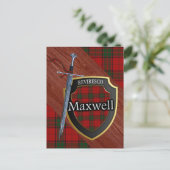 Clan Maxwell Tartan Sword & Shield Briefkaart (Staand voorkant)