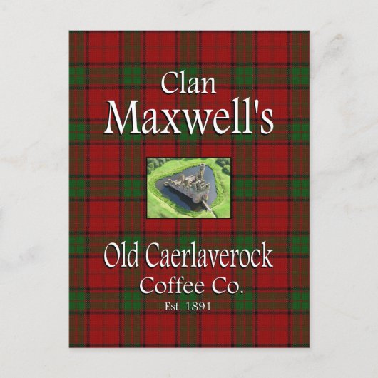 Clan Maxwell's Old Caerlaverock Coffee Co. Briefkaart (Voorkant)