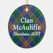 Clan McAuliffe Irish Tartan Keramisch Ornament (Links)