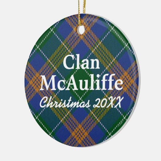 Clan McAuliffe Irish Tartan Keramisch Ornament (Links)