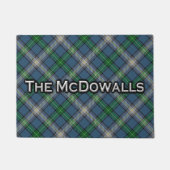 Clan McDowall MacDowall Tartan Welkomstwoord Deurmat (Voorkant)