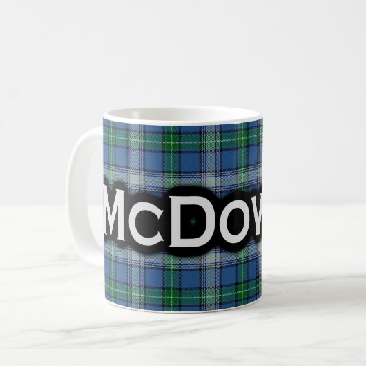 Clan McDowell Tartan Scottish Koffiemok (Voorkant links)
