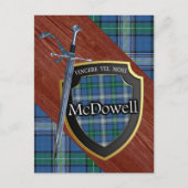 Clan McDowell Tartan Sword & Shield Briefkaart (Voorkant)