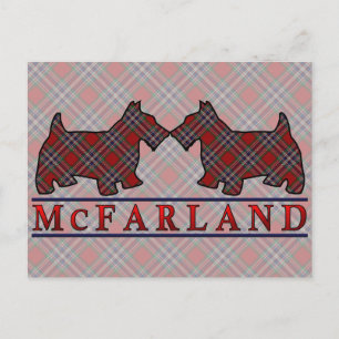 Clan McFarland MacFarlane Tartan Schotse Terriërs Briefkaart