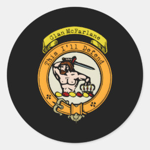 Clan McFarlane Schotse achternaam Badge Crest Ronde Sticker