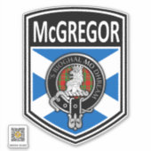 Clan McGregor Crest & Tartan Saltire Sticker (Voorkant)