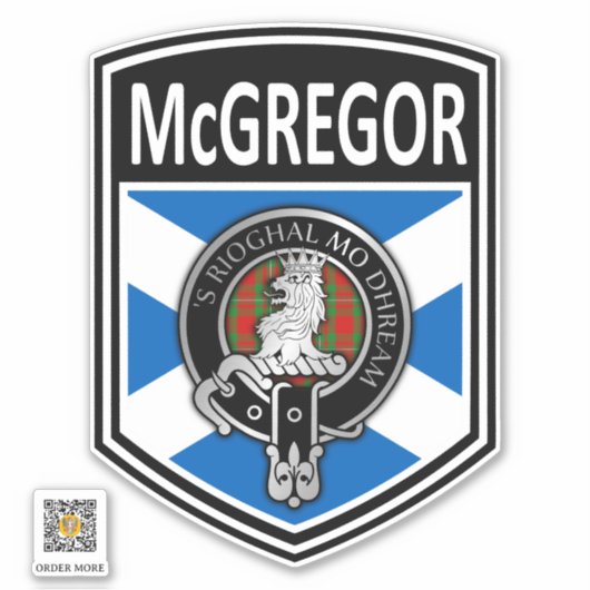 Clan McGregor Crest & Tartan Saltire Sticker (Voorkant)