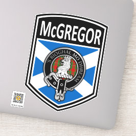 Clan McGregor Crest & Tartan Saltire Sticker