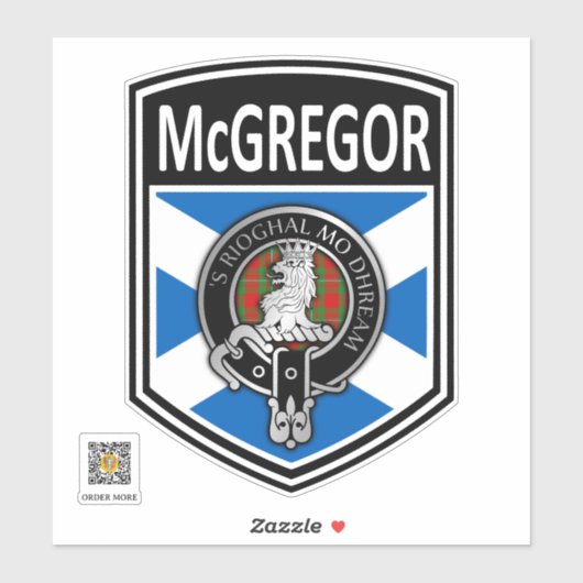 Clan McGregor Crest & Tartan Saltire Sticker (Vel)