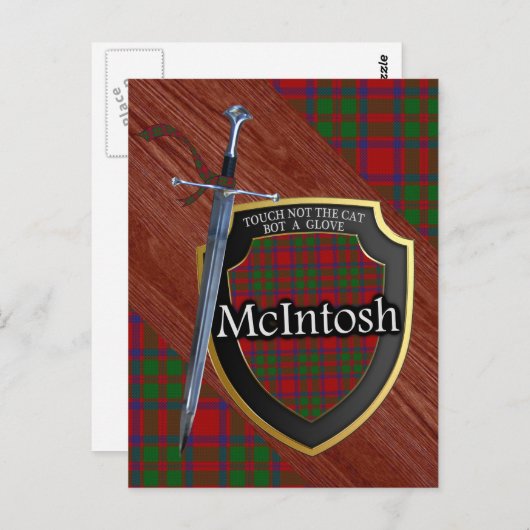 Clan McIntosh Tartan Sword & Shield Briefkaart (Voorkant / Achterkant)