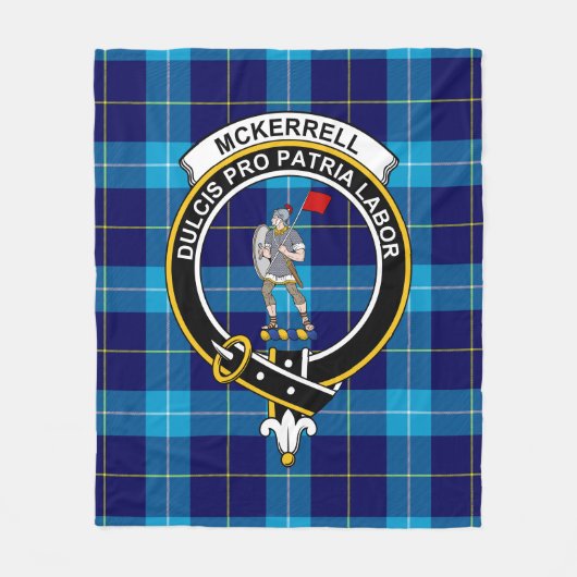 Clan McKerrell Blue Tartan Pset Fleece Deken (Voorkant)