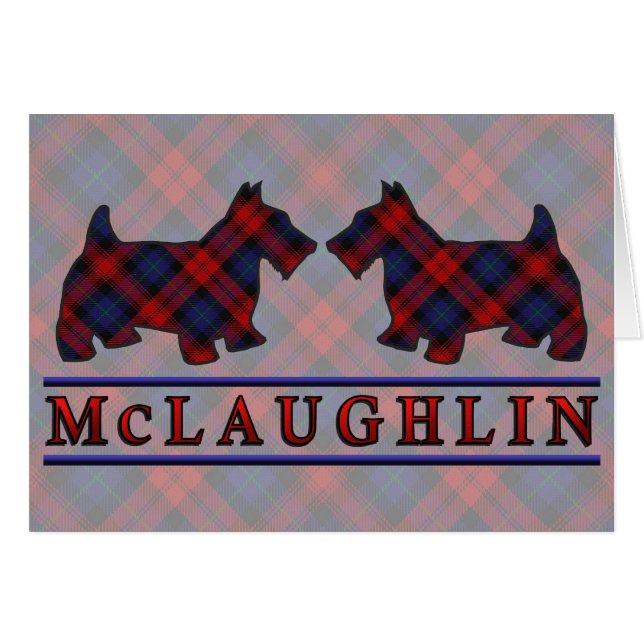 Clan McLaughlin MacLachlan Tartan Scottie Dogs (Voorkant Horizontaal)
