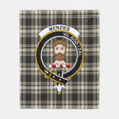 Clan Menzies Black & White Ancient Tartan Pset Fleece Deken (Voorkant)
