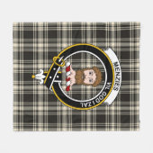Clan Menzies Black & White Ancient Tartan Pset Fleece Deken (Voorkant (Horizontaal))