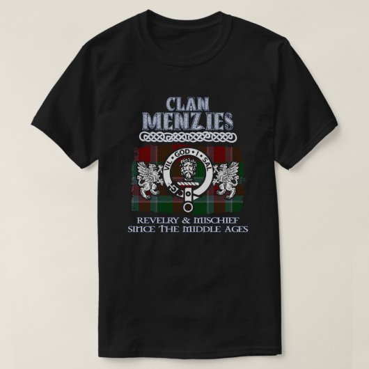 Clan Menzies crest Schotse clans Schotse achternaa T-shirt (Design voorkant)