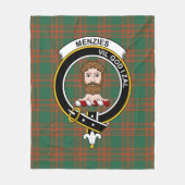 Clan Menzies Green Ancient Tartan Pset Fleece Deken (Voorkant)