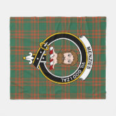 Clan Menzies Green Ancient Tartan Pset Fleece Deken (Voorkant (Horizontaal))