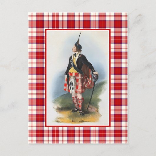 Clan Menzies  Illustratie Tartan Lijst Briefkaart (Voorkant)