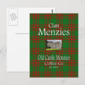 Clan Menzies Old Castle Menzies Coffee Co. Briefkaart (Voorkant / Achterkant)