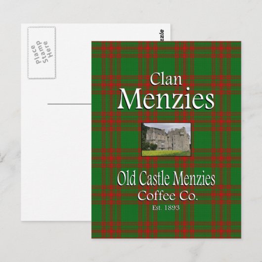 Clan Menzies Old Castle Menzies Coffee Co. Briefkaart (Voorkant / Achterkant)