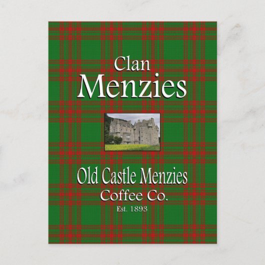 Clan Menzies Old Castle Menzies Coffee Co. Briefkaart (Voorkant)