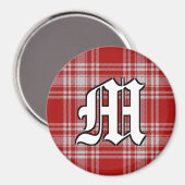 Clan Menzies Red en White Tartan Pset Accents Magneet (Voorkant / Achterkant)