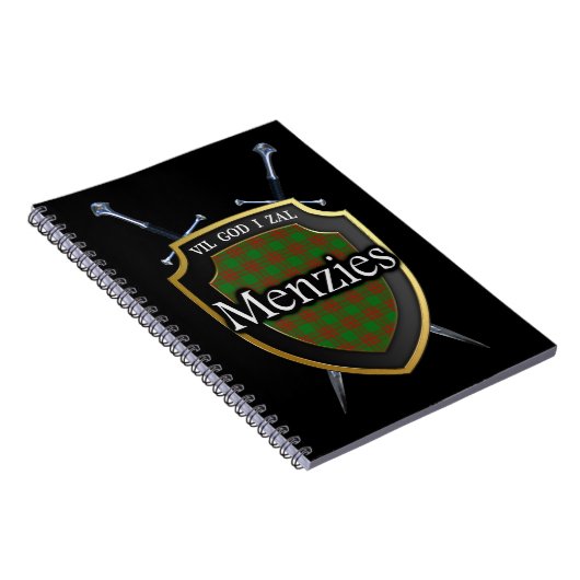 Clan Menzies Tartan Shield & Swords Notitieboek (Rechterzijde)