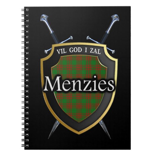Clan Menzies Tartan Shield & Swords Notitieboek (Voorkant)