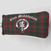Clan Middleton Crest Badge en Tartan Golfheadcover (Voorkant)